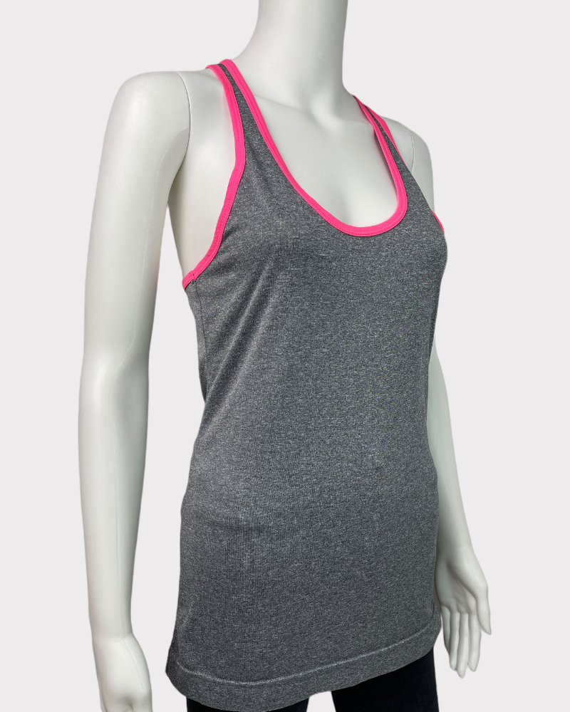 Champion Grey With Neon Pink Lining Tank Top (S)