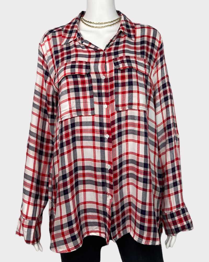 Two By Vince Camuto Long-Sleeve Flannel Top (M)