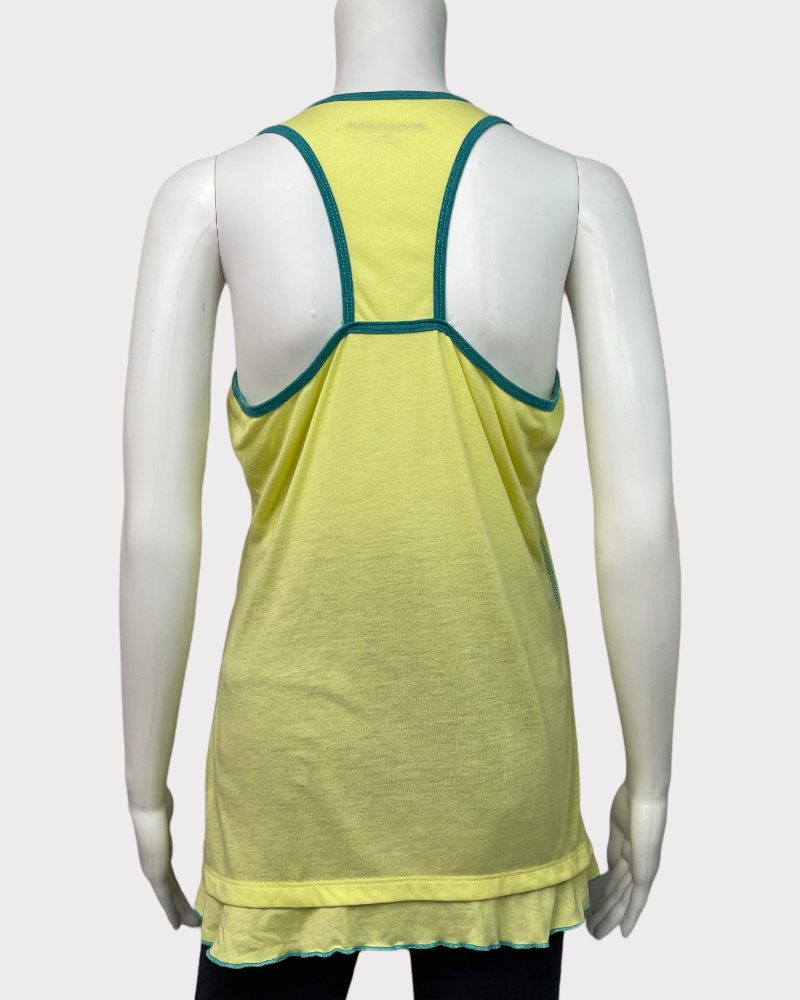 Marika Tek Yellow With Teal Lining Tank Top (XL)