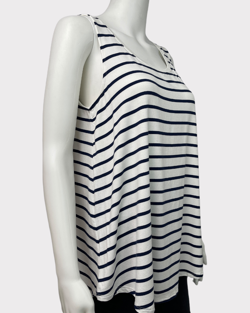 Old Navy White Striped Tank Top (S)