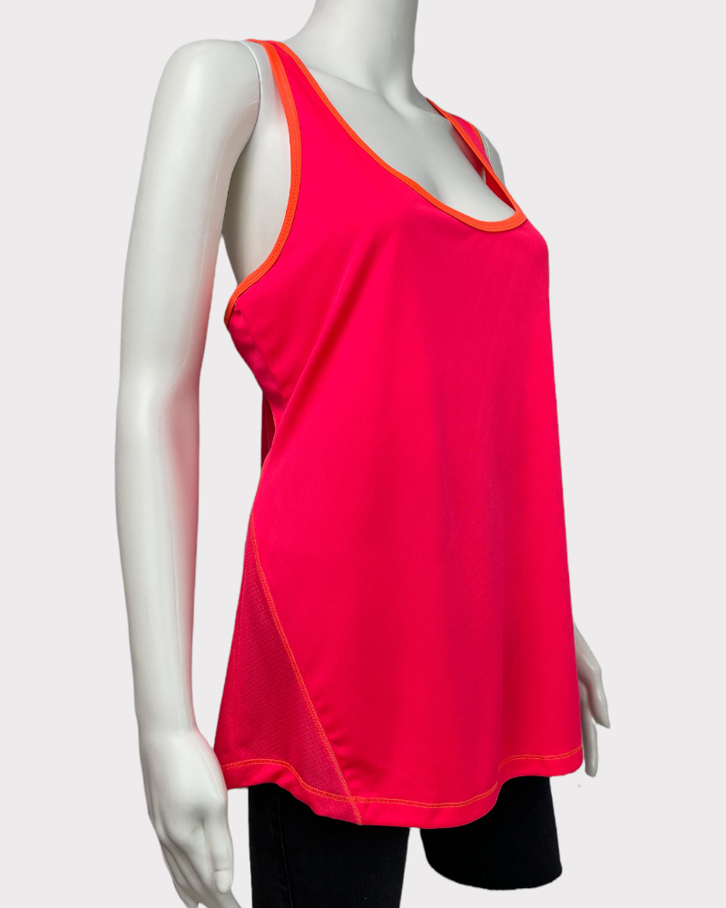 Old Navy Neon Pink With Orange Lining Tank Top (L)