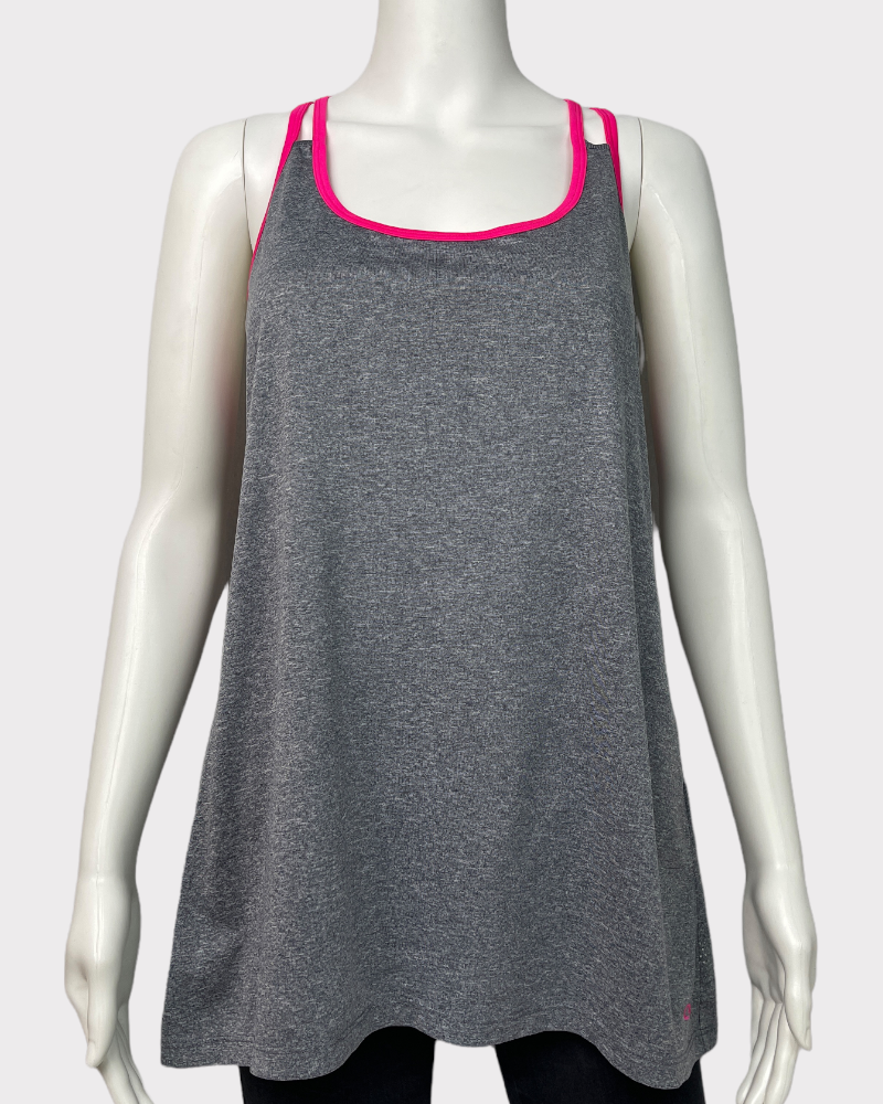 Champion Grey With Neon Pink Lining Tank Top (L)
