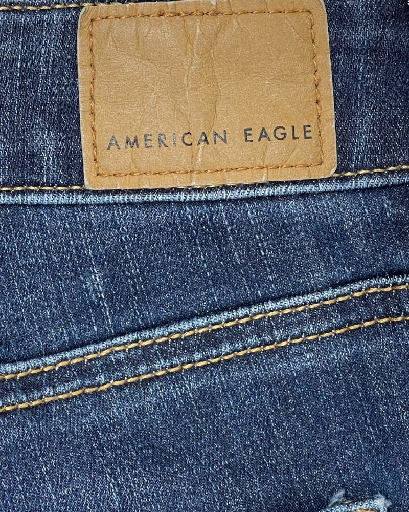 American Eagle Outfitters Dark-Wash Blue Skinny Jeans (W36)