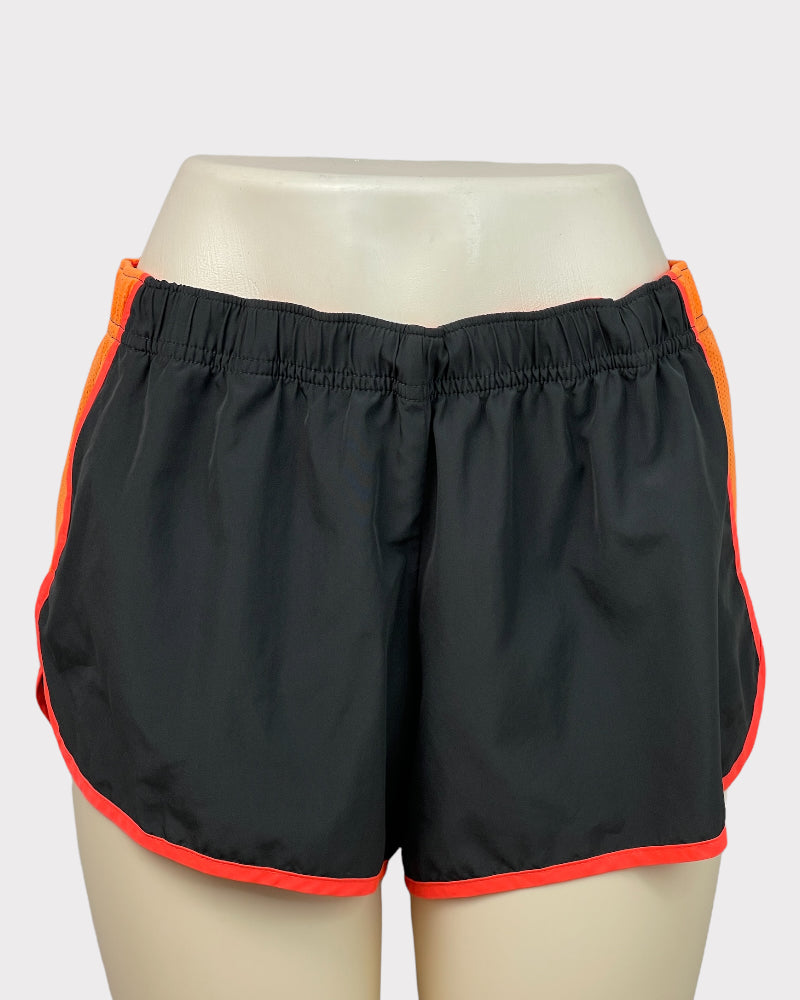 Dark Grey And Neon Orange Active Shorts (M-L)