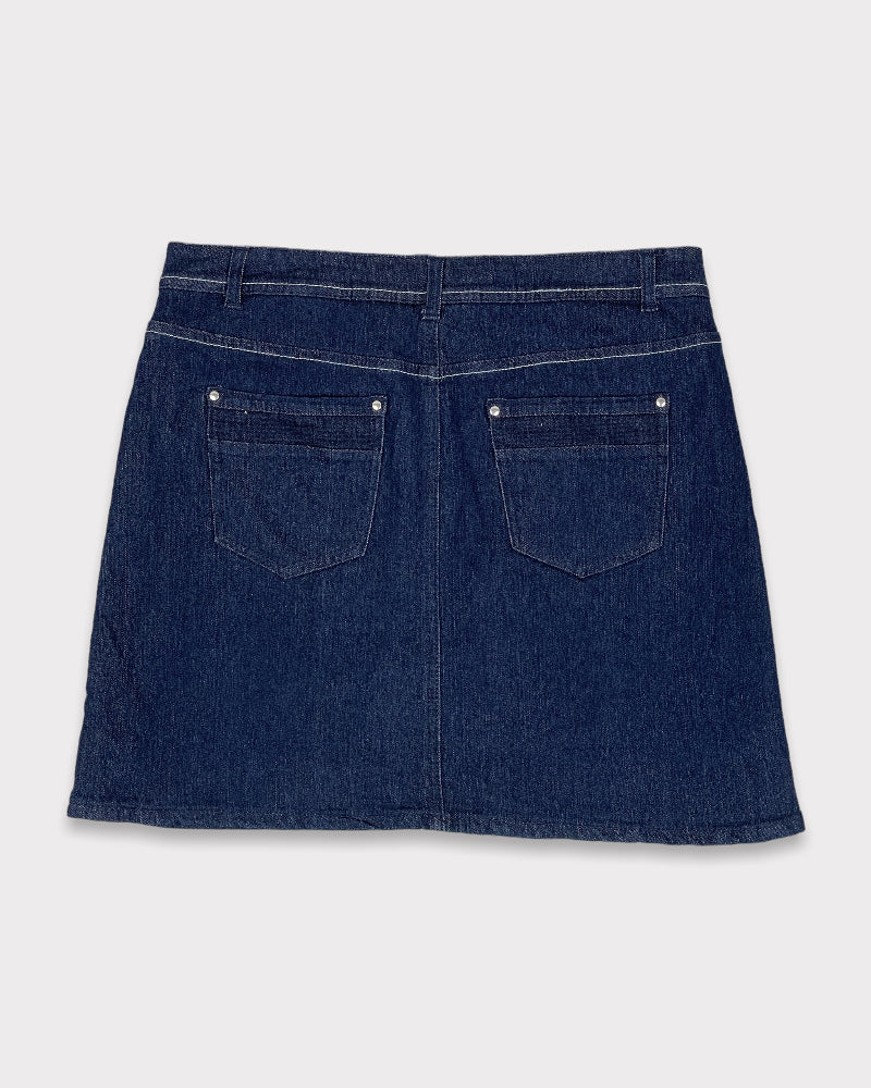 Marie Claire Jeans Dark-wash Blue Denim Mini Skort (W33)