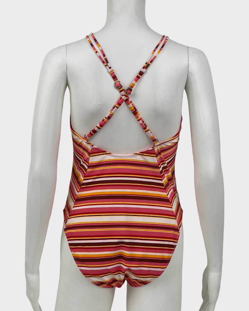 No Boundaries Striped One Piece Swimsuit (L)