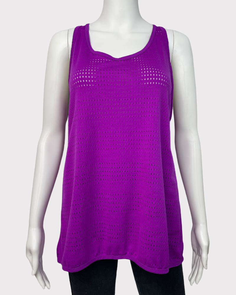 Tek Gear Drytek Purple Net Style Tank Top (XL)