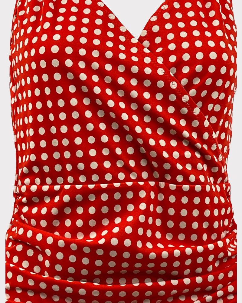 J. Crew Orange Polka Dot One Piece Swimsuit (UK 10)