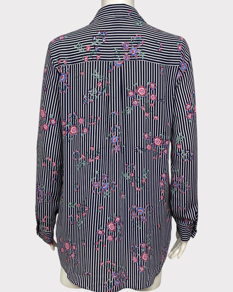 PRIMARK white & black striped blouse (uk 10)