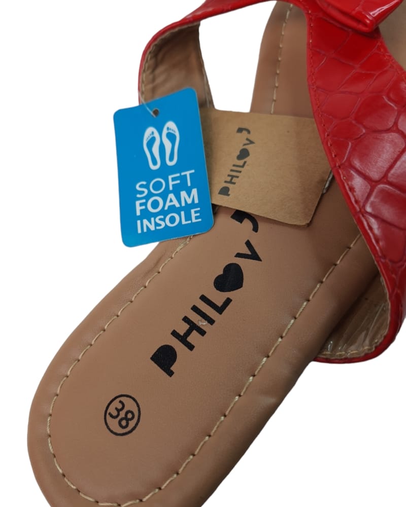 Philov Soft Foam Insole Red/Brown Sandal ( 38 )