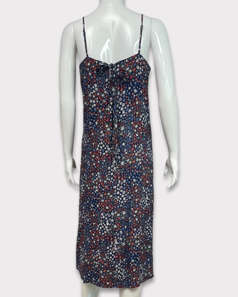 Gap Midnight Blue Floral Print Sleeveless Midi Dress (S)