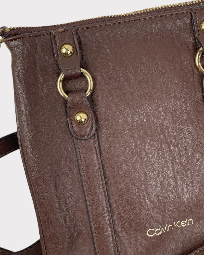 Calvin Klein Brown Leather Crossbody Bag