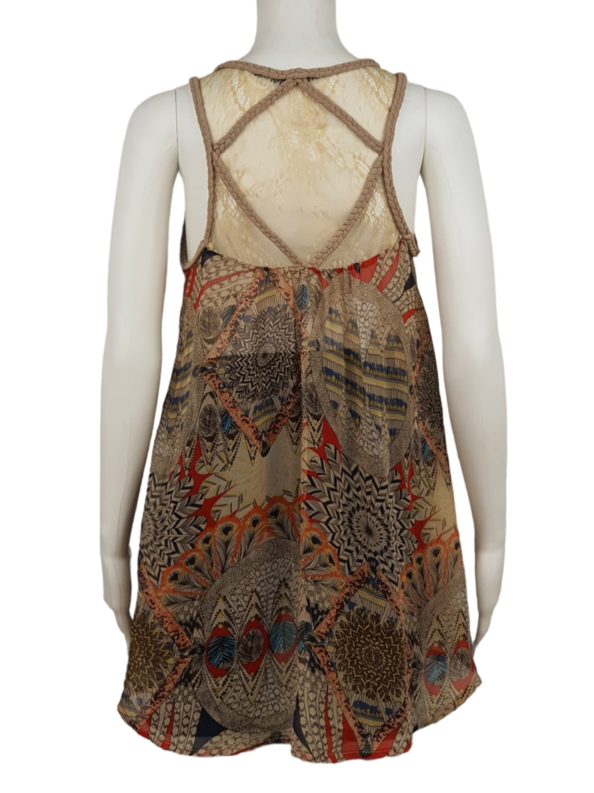 Doe & Rae Boho Sleeveless Tops With Embroided Detail (S)