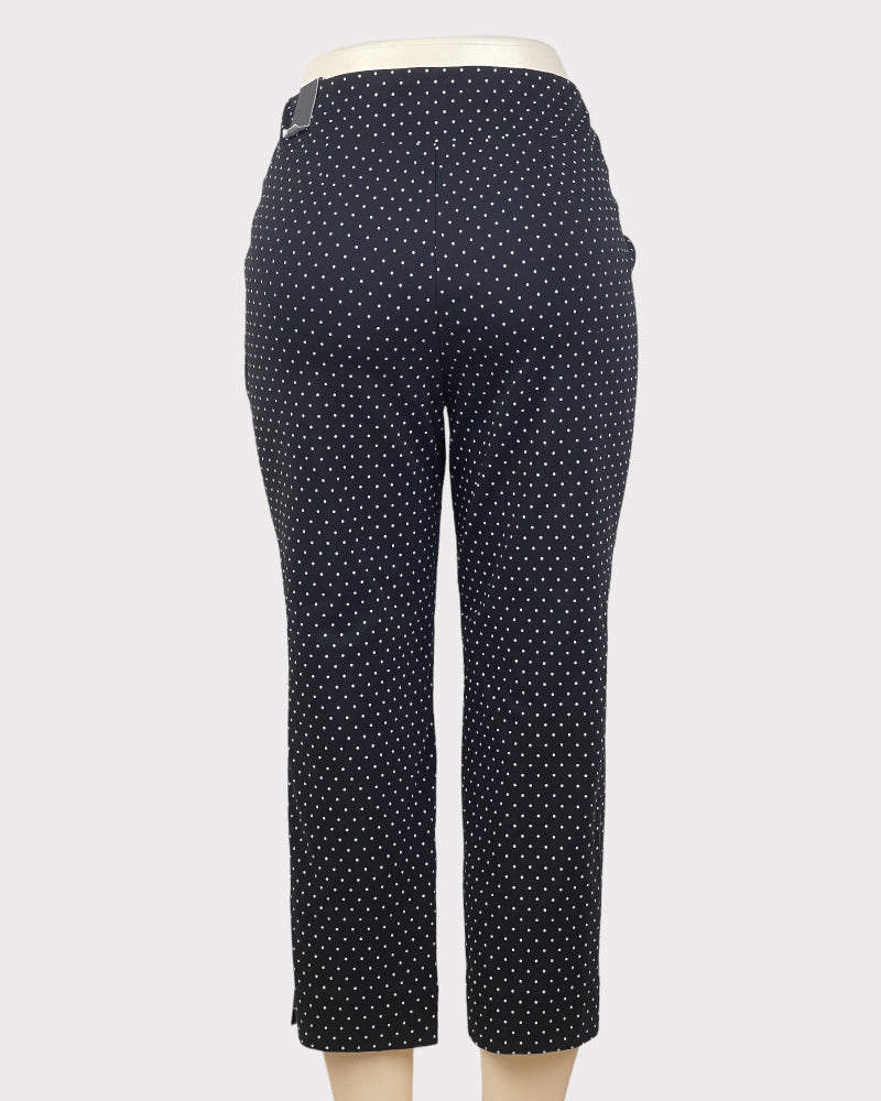 White House Black Market Black Polka Dot Crop Pants (W32)