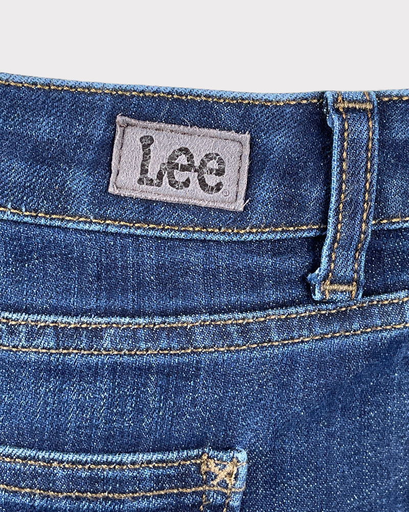 Lee Dark- Wash Blue Regular Fit Straight Leg Mid-Rise Jeans (W31)