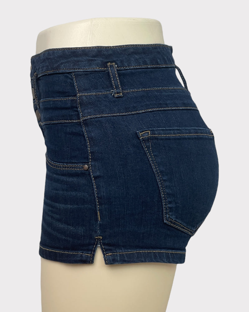 Refuge Dark-Wash Blue Fashion Denim Shorts (W27)