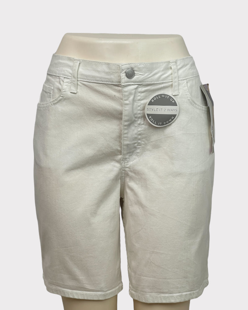 Lee Riders White Mid-Rise Denim Shorts (W36)