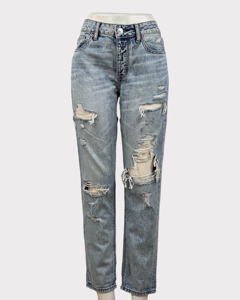 American Eagle Outfitters Light-Wash Blue Ripped Jeans (W32)