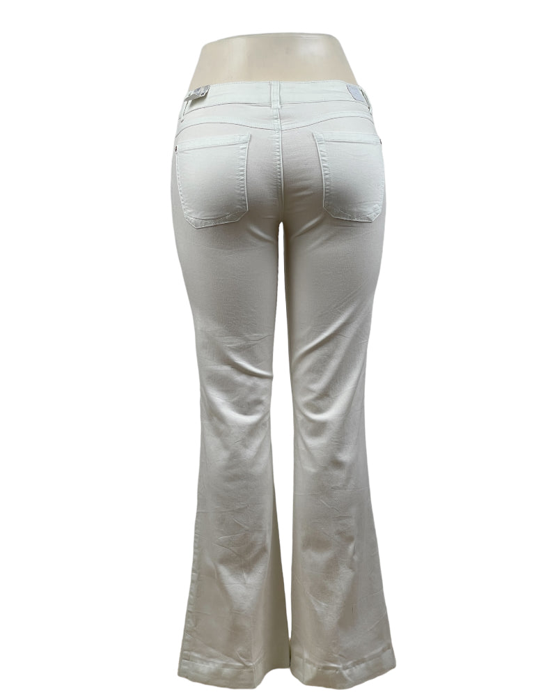 Jolt White Retro Flare Jeans (W30)