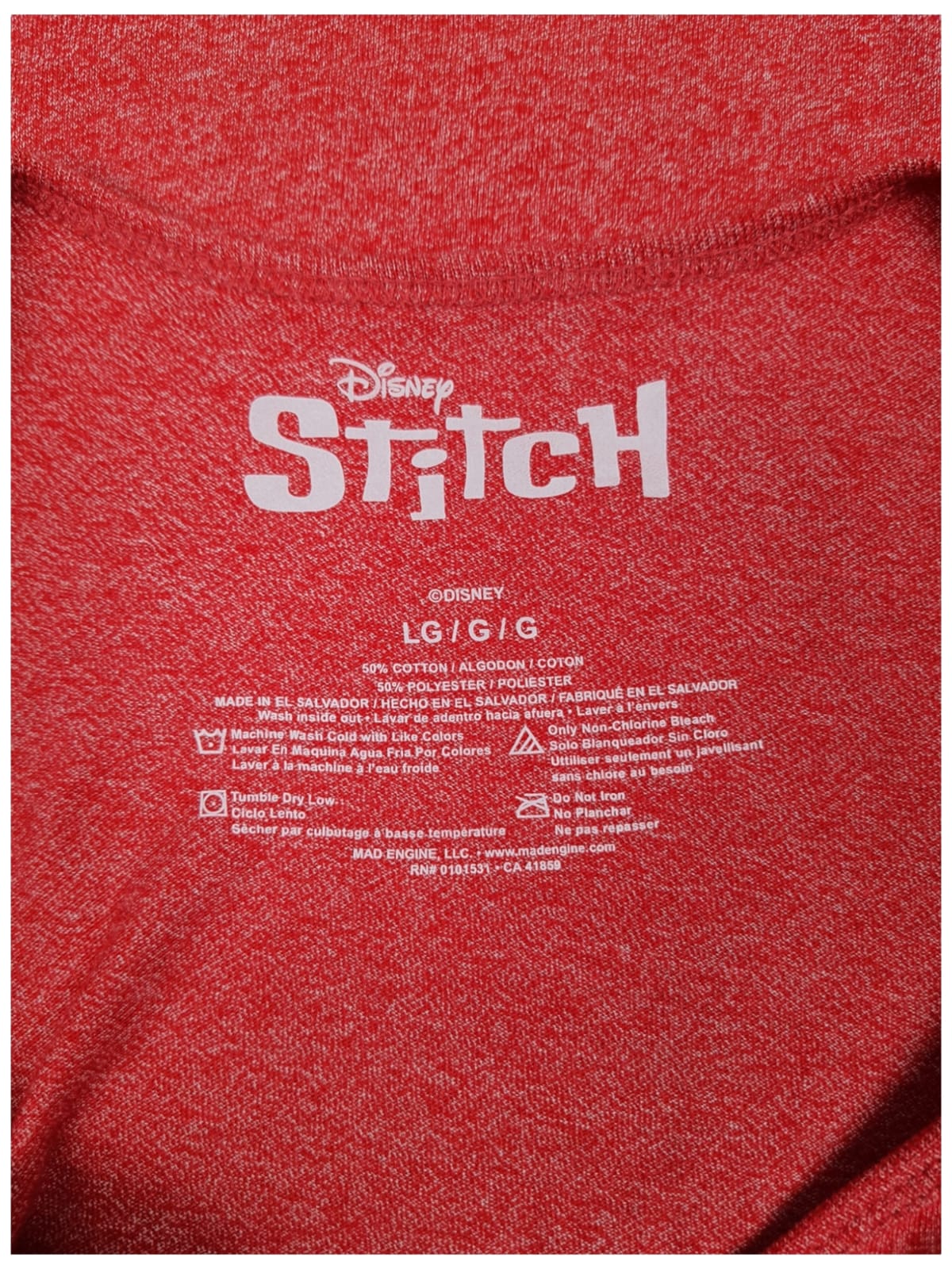 Disney Stitch Red Tank Top (L)