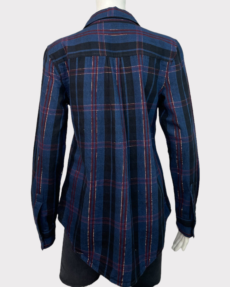 Time And Tru Long-Sleeve Flannel Top (S)