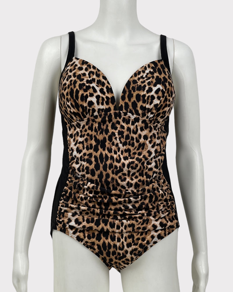 Jaclyn Smith Cheetah Print One Piece Swimsuit (L)