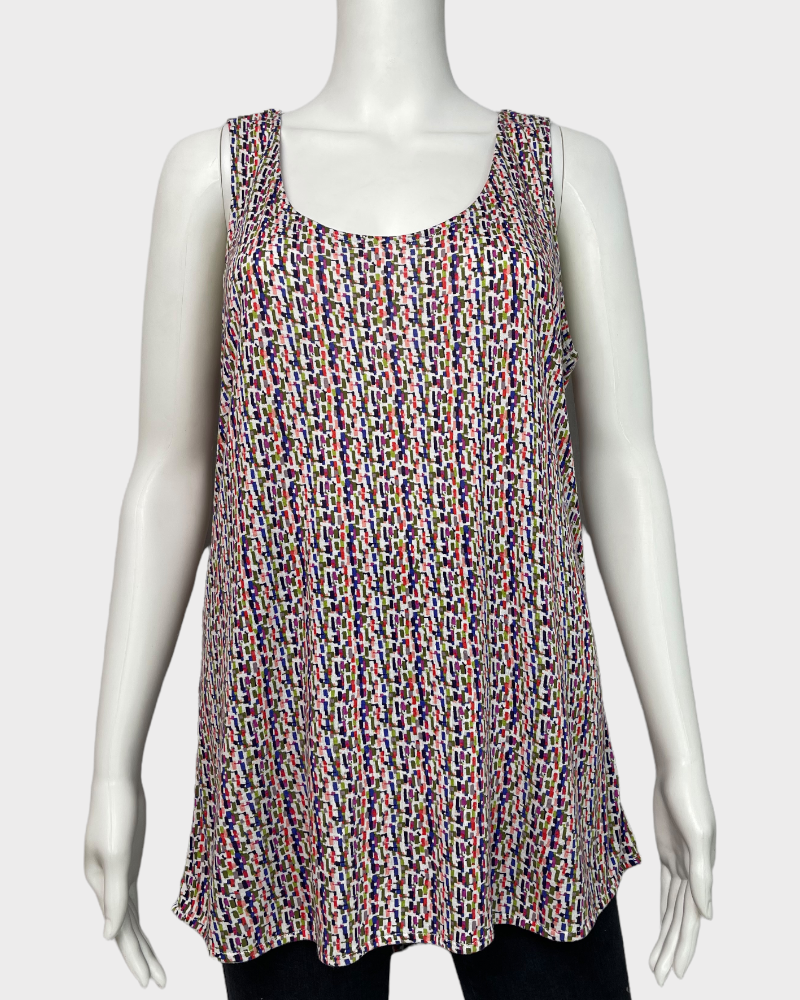 Liz Claiborne Multi-Colored All Over Print Tank Top (M)