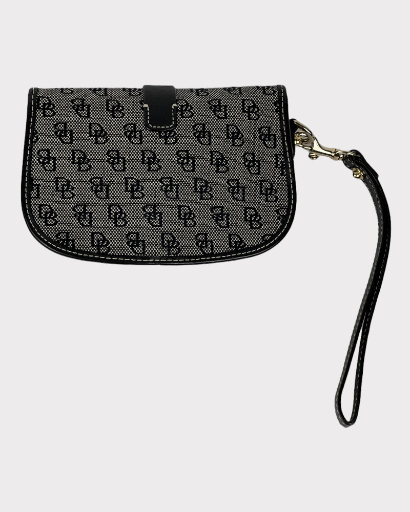 Dooney & Bourke Grey And Black Wristlet