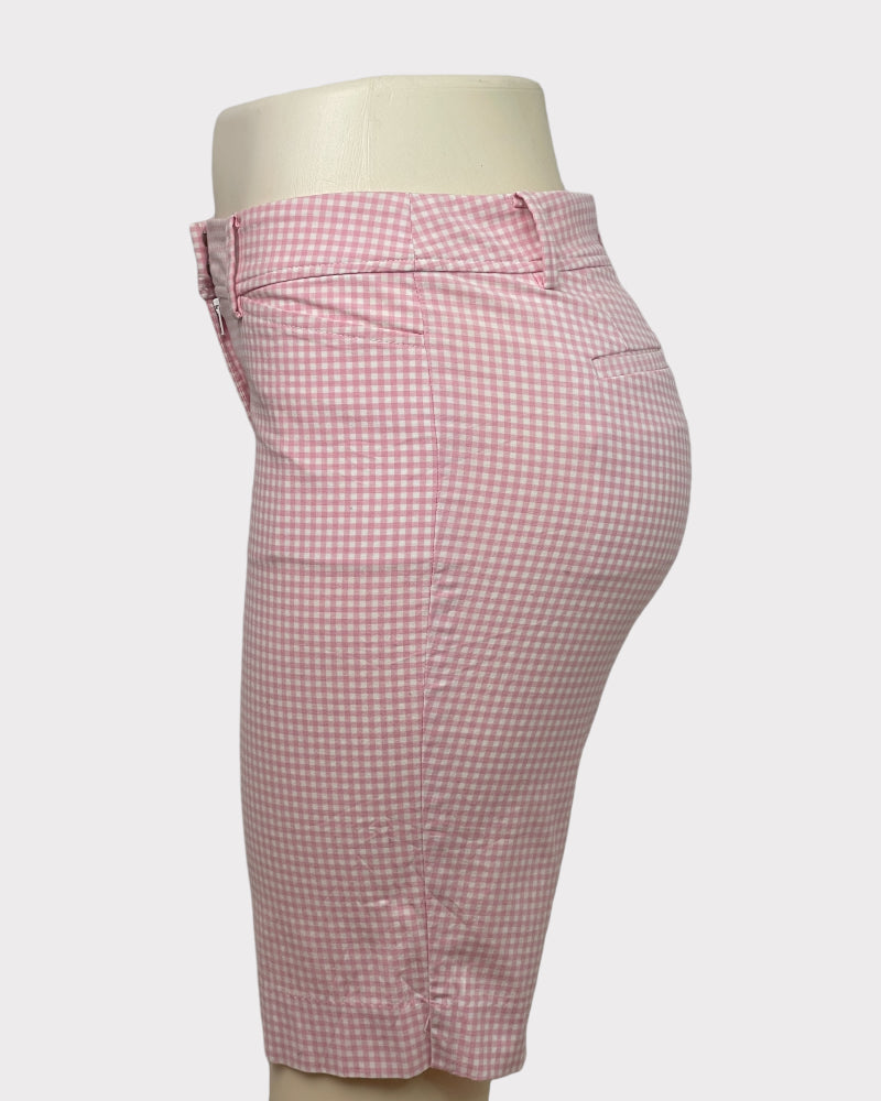 Talbots Pink And White Fashion Gingham Shorts (W30)