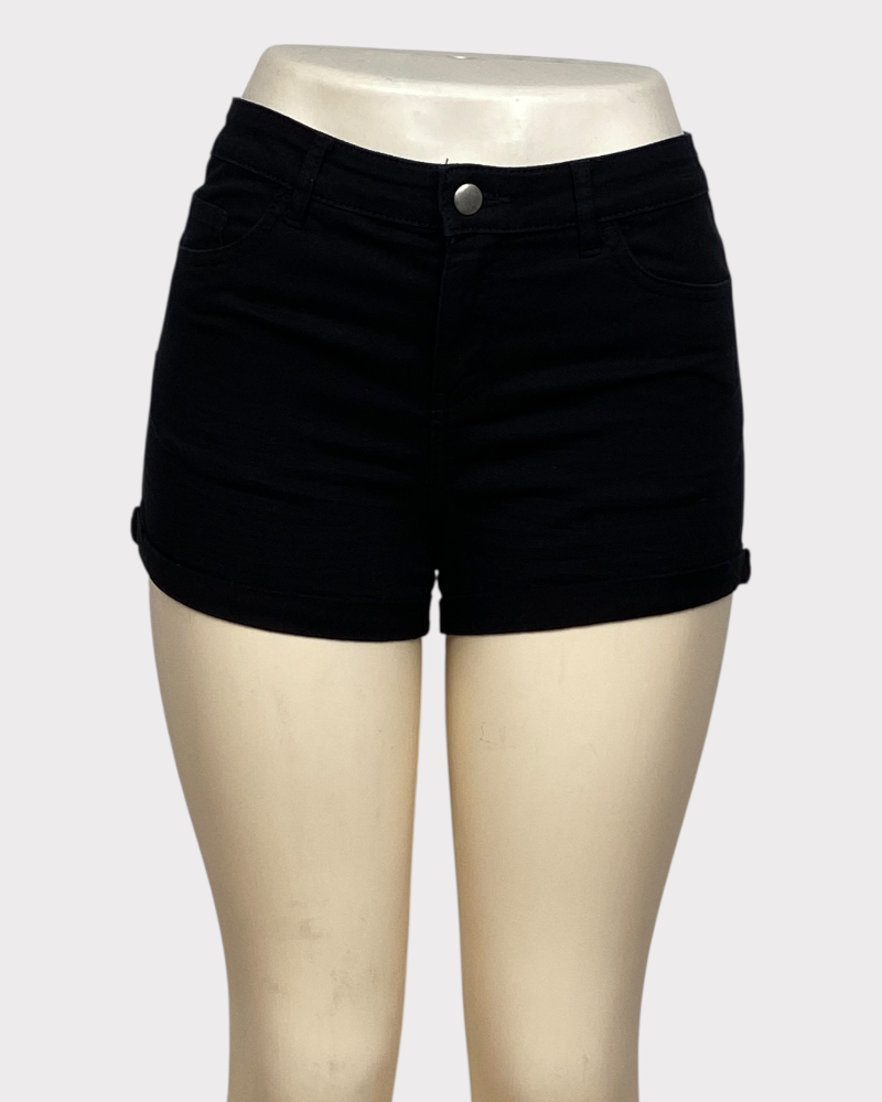 H&M Black Denim Shorts (36)