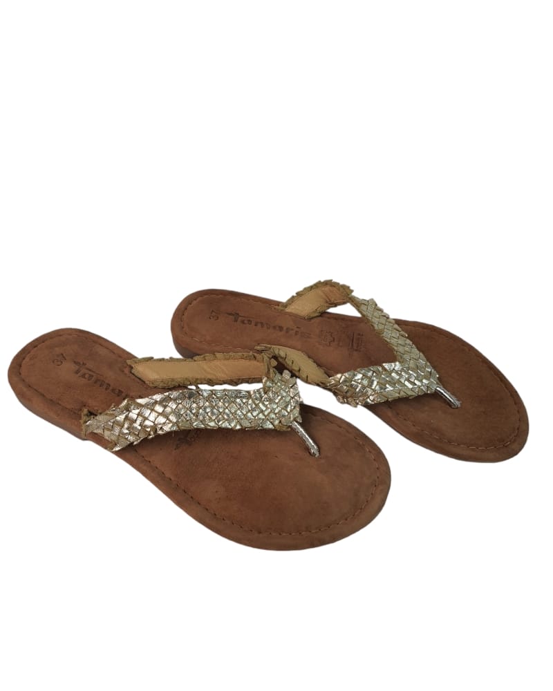 Tamaris Leather Cuil Flat Ladies Sandal ( 37 )