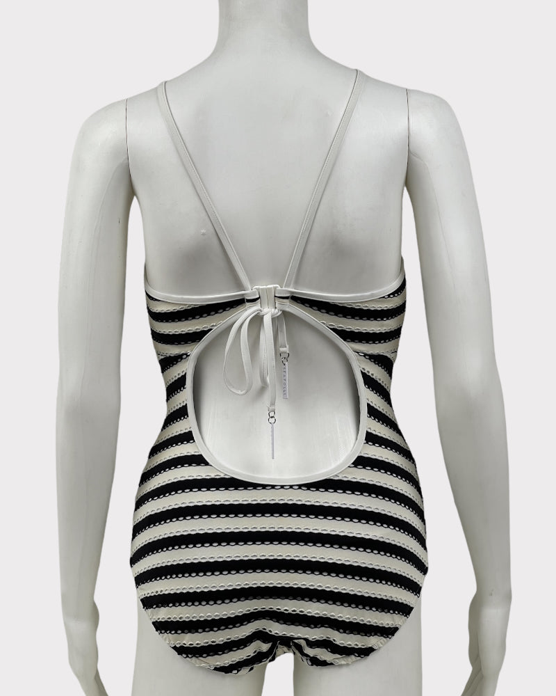 Seafolly Australia Striped High Neck Swimsuit (S)