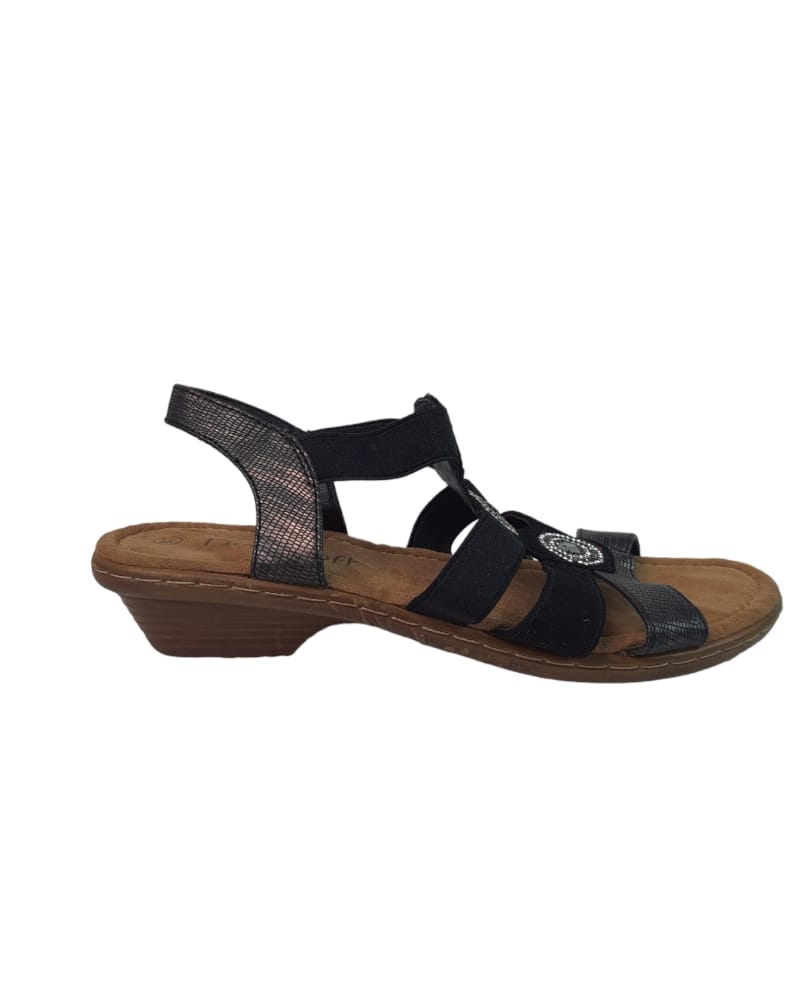 Neo Soft Black/Brown Flat Sandal ( 39 )