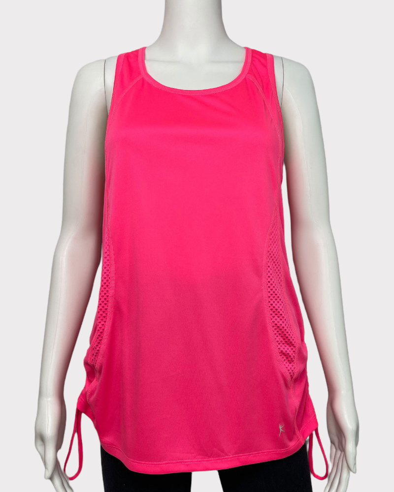 Danskin Neon Pink Sinched Detail Tank Top (M8-10)