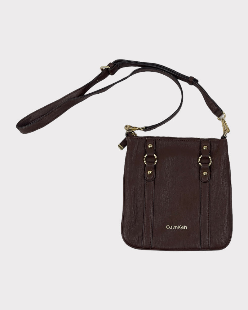 Calvin Klein Brown Leather Crossbody Bag