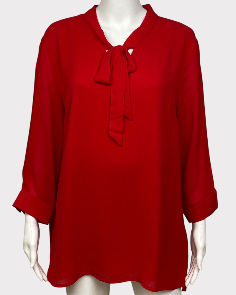 VOG Red plain long sleeves blouse (XL)