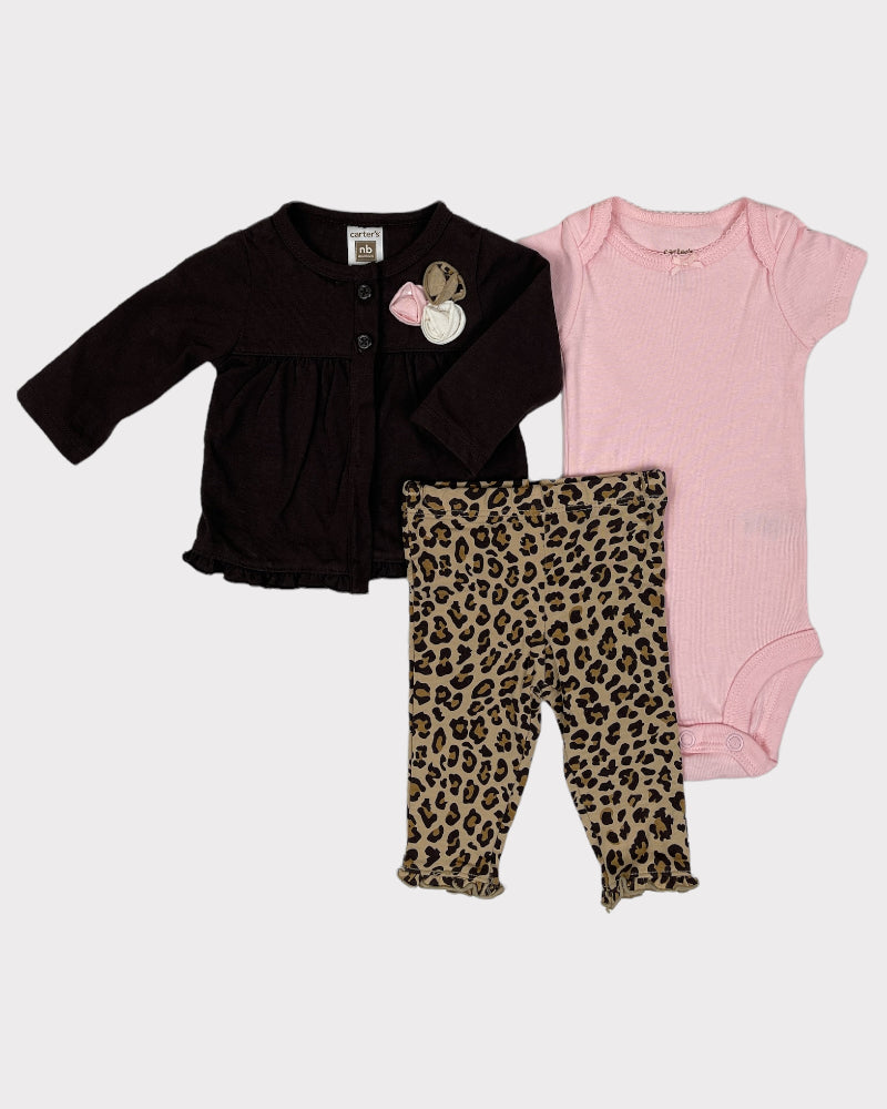 Carter's Girls 3 Piece Set - Shirt, Bodysuit, Pants (NB)