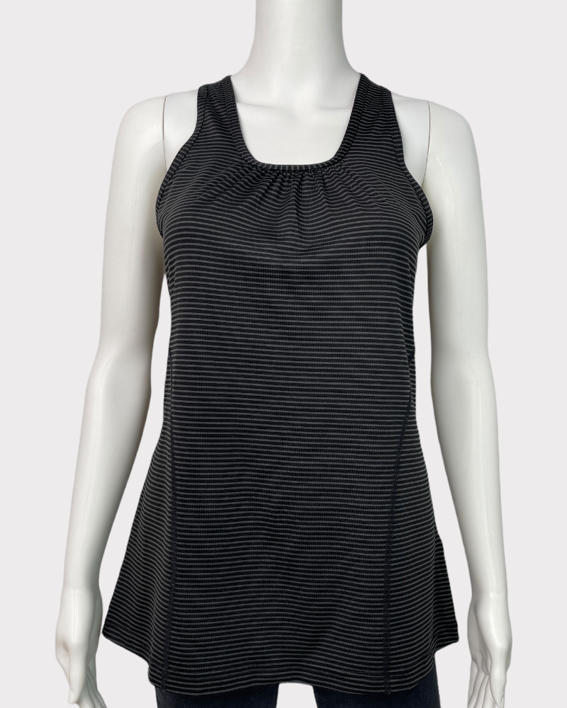 Kirkland Black And Dark Grey Stripes Striped Tank Top (S)