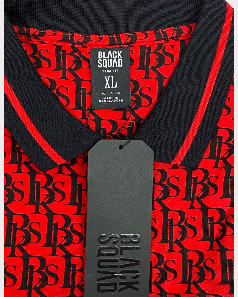 Red black squad polo (XL)