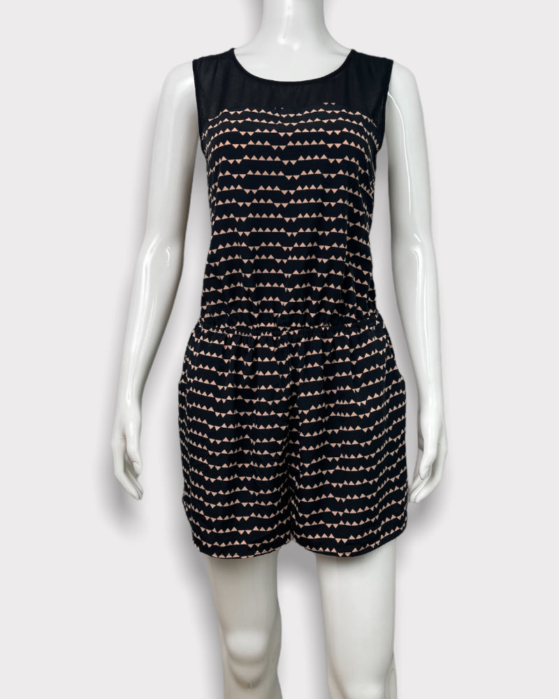 One Clothing Black Heart Print Romper (M)