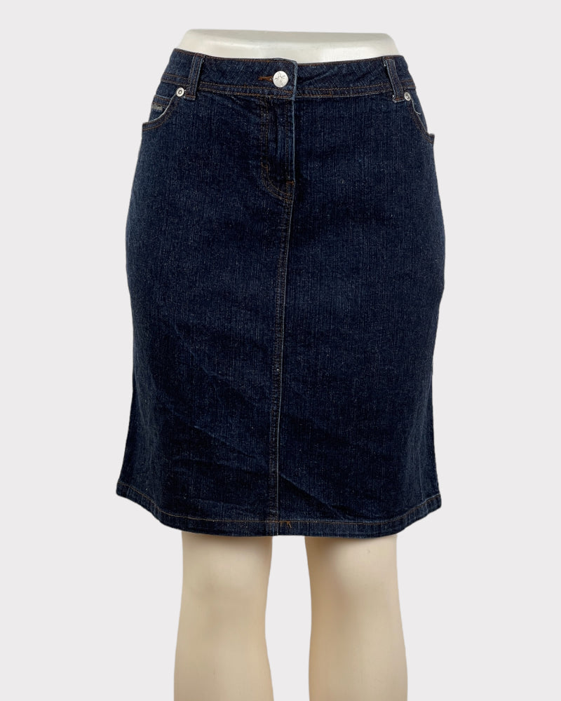 John Richmond Dark-wash Blue Denim Skirt (W30)