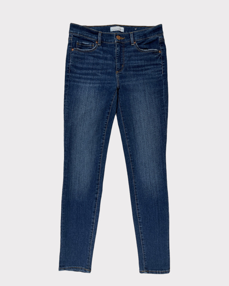 Loft Dark-Wash Blue Skinny Jeans (W26)