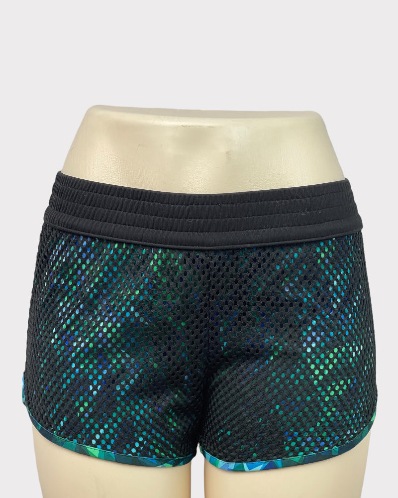 Champion Black And Blue-green Active Shorts (W26)