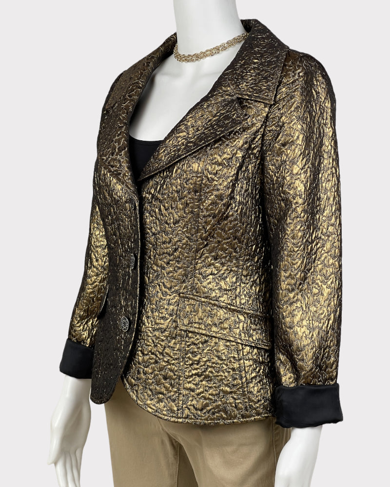 Teri Jon Gold Pattern Blazer (S)