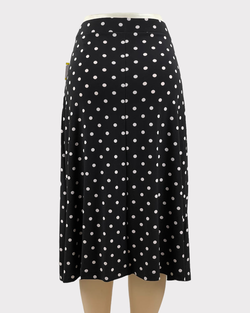 Kasper Black Polka Dot Mini Skirt (W30, stretchy)