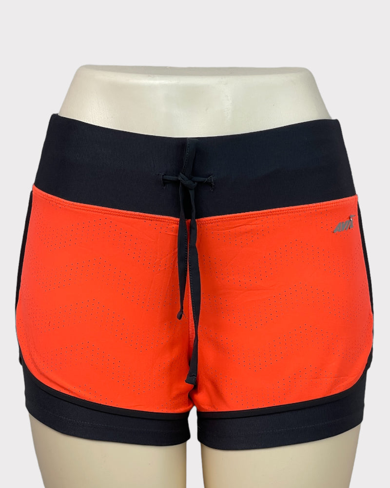 Avia Neon Orange Active Tie-Waist Shorts (S)