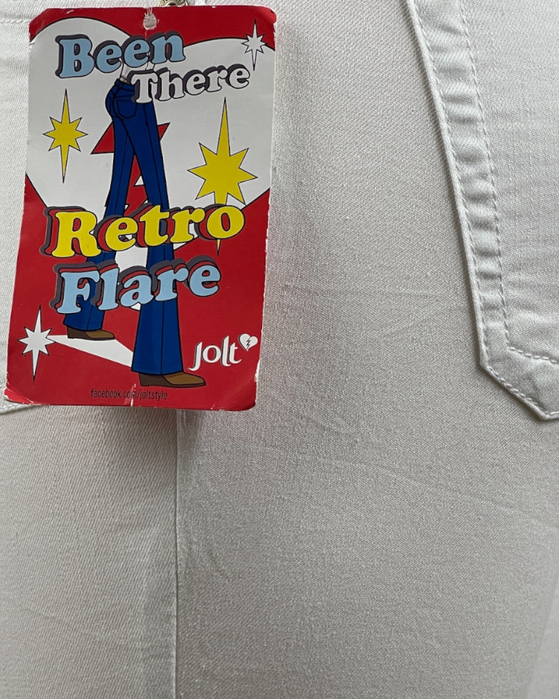 Jolt White Retro Flare Jeans (W30)