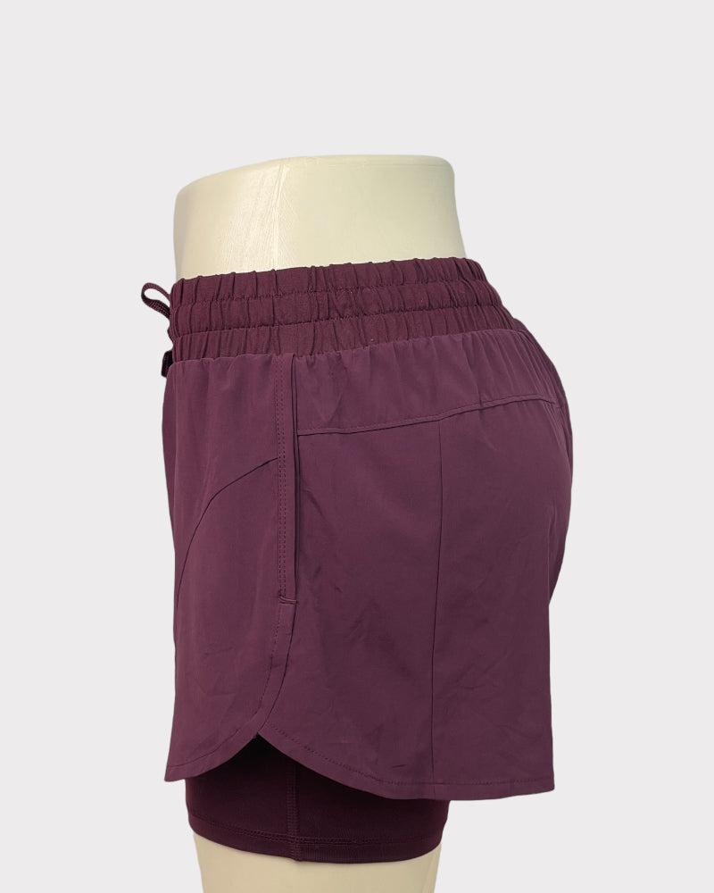 Avia Dark Plum Active Tie-Waist Shorts (W31-34)