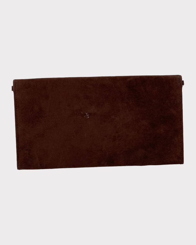 Michael Kors Brown Suede Clutch Bag