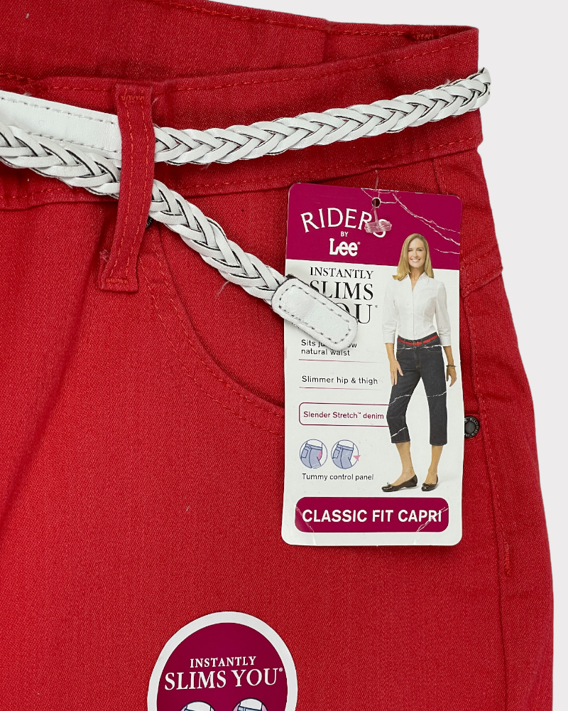 Riders By Lee Red Classic Fit Slimming Capri Pants (W32)